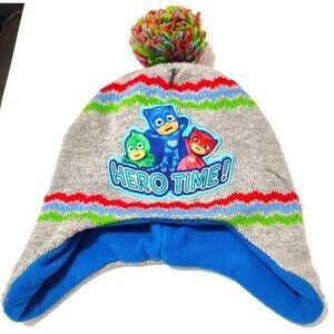PJ Masks Beanie Hat Kids One Size Green Blue Red Boys Winter Cap Gekko Catboy Ow